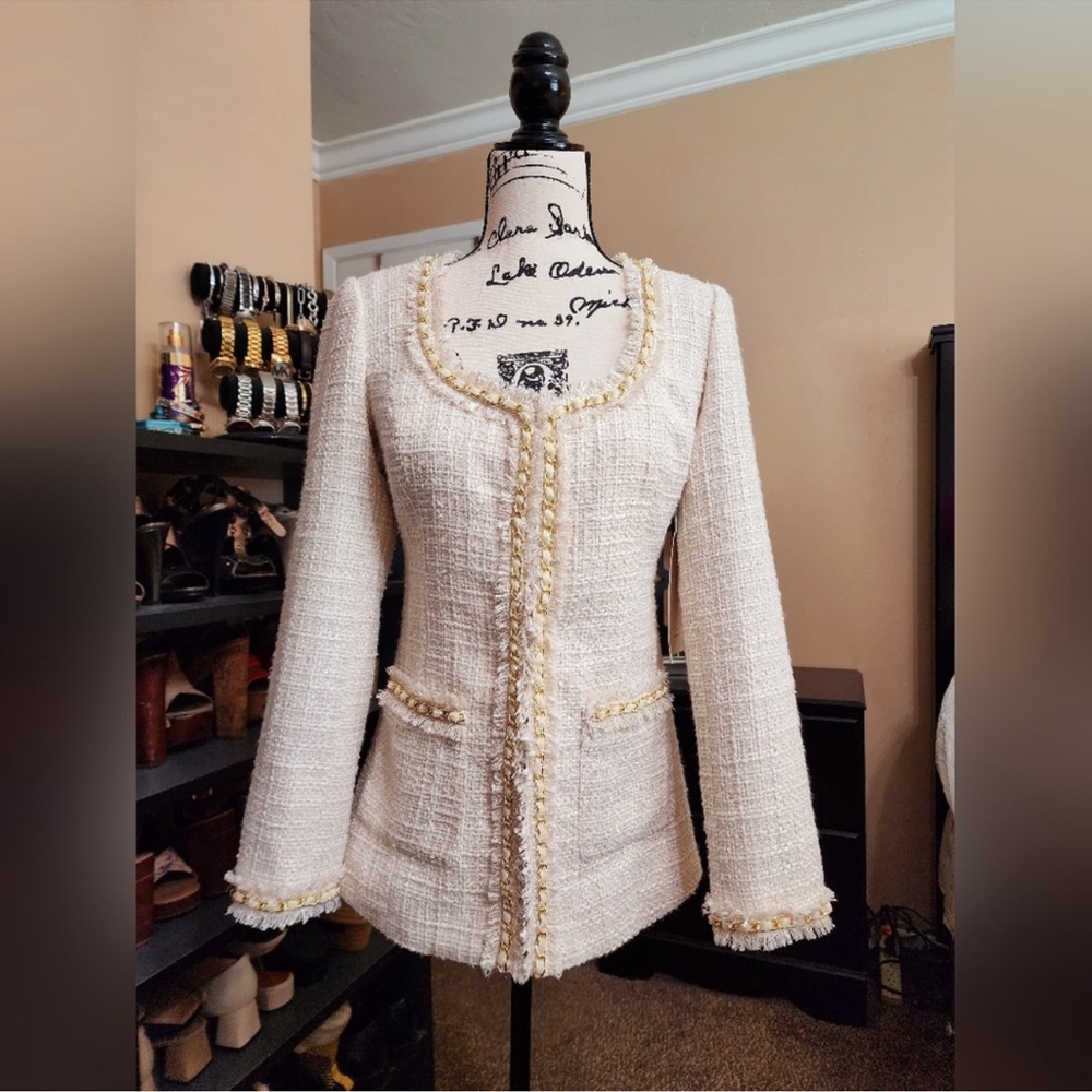 Boston Proper The Gabrielle Jacket in Snow Cream NWT